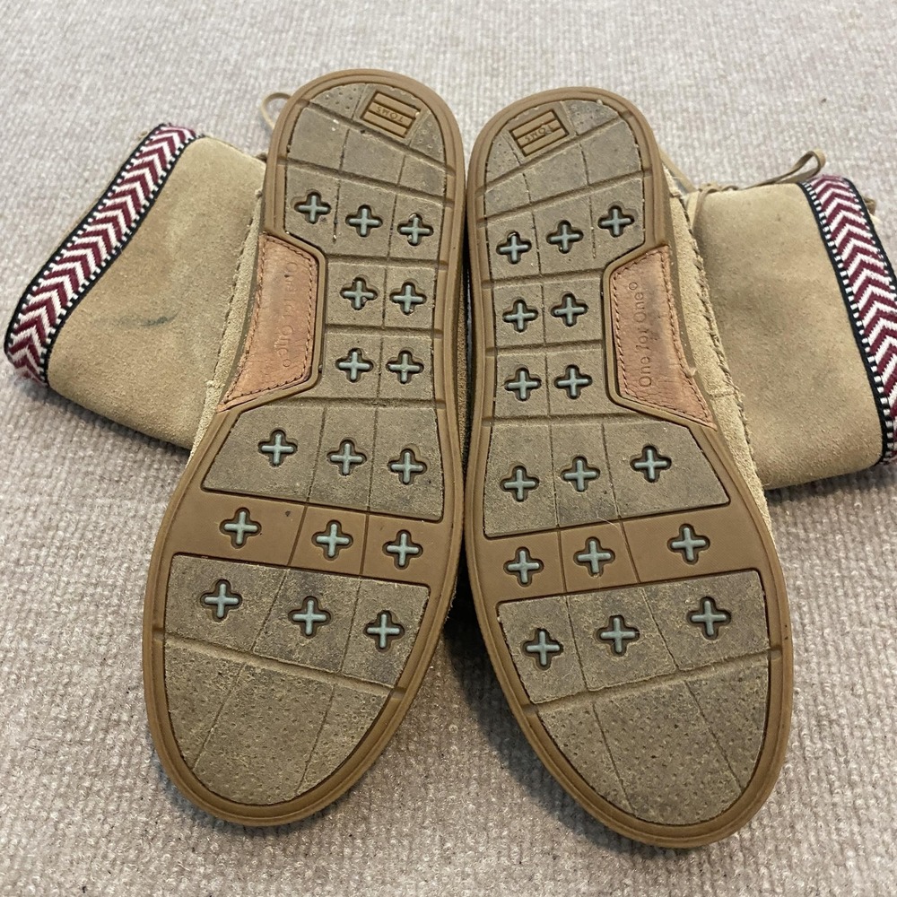 TOMS Boots Womens Size 6.5 Beige Suede Faux Fur Lined Mid Calf Boho Moccasin - Picture 11 of 12